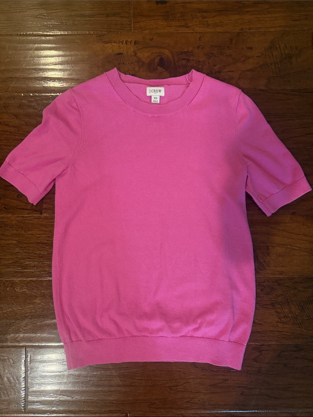 J. Crew Short Sleeve Knit Top - Hot Pink